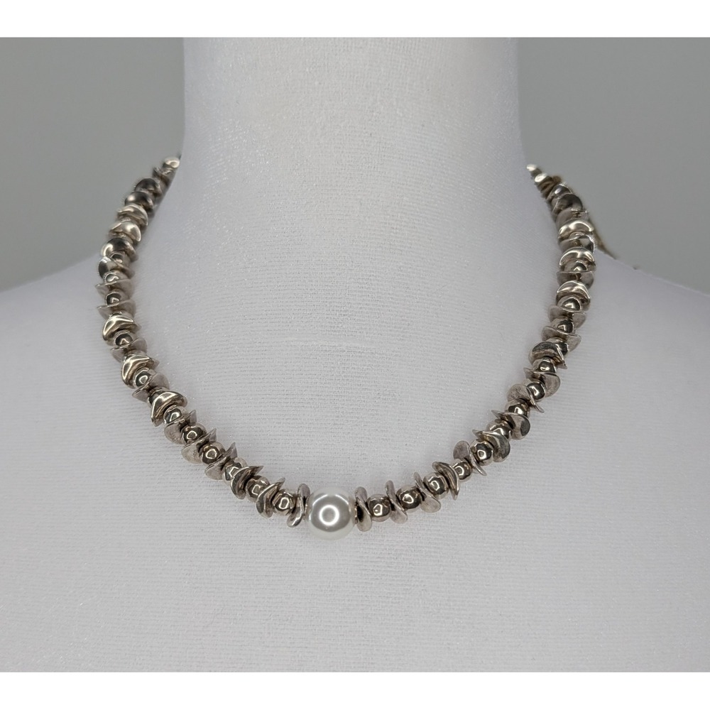 Uno de 50 Silver Plated Pearl Necklace COL1183BPLMTL0U Handcrafted Statement